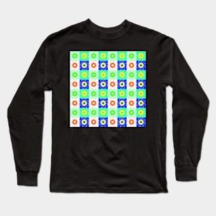 Flowers in colorful squares Long Sleeve T-Shirt